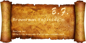 Braverman Felicián névjegykártya